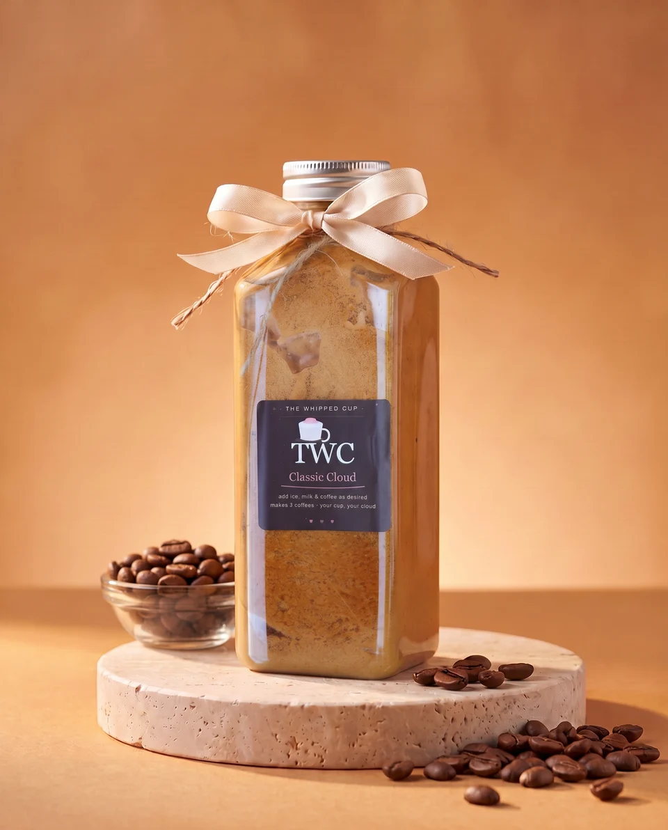 A jar of Classic Cloud on a stone plinth
